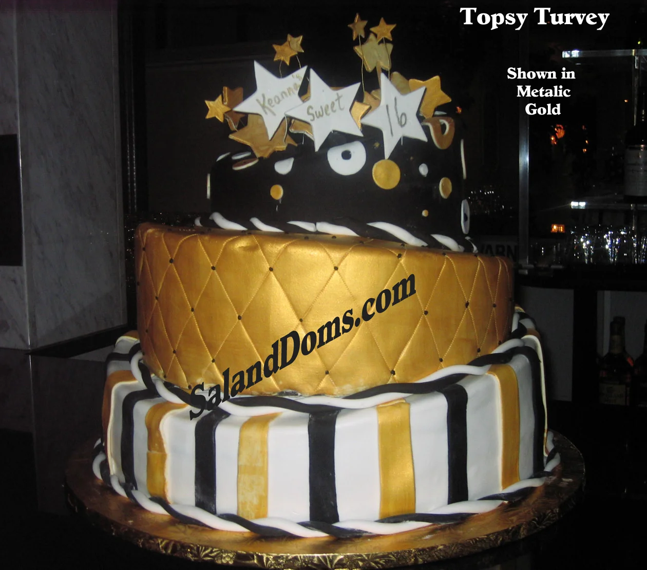 Topsy Turvey Metallic Gold & Black
