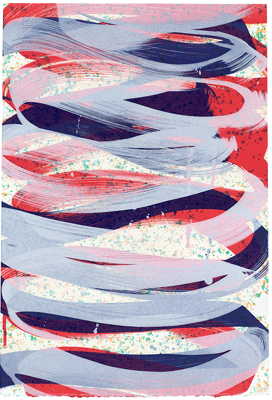 Subway Showtime 16 monoprint lithograph