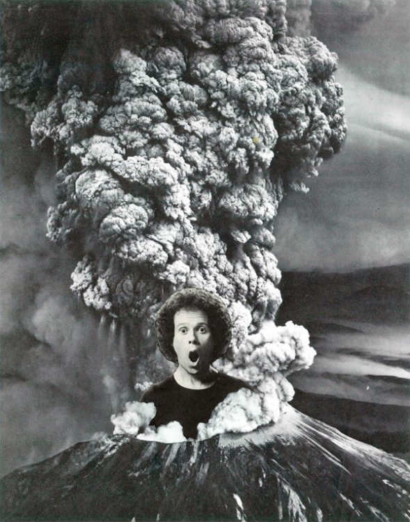 Mt. Simmons Explodes (Physical Collage - 2013)