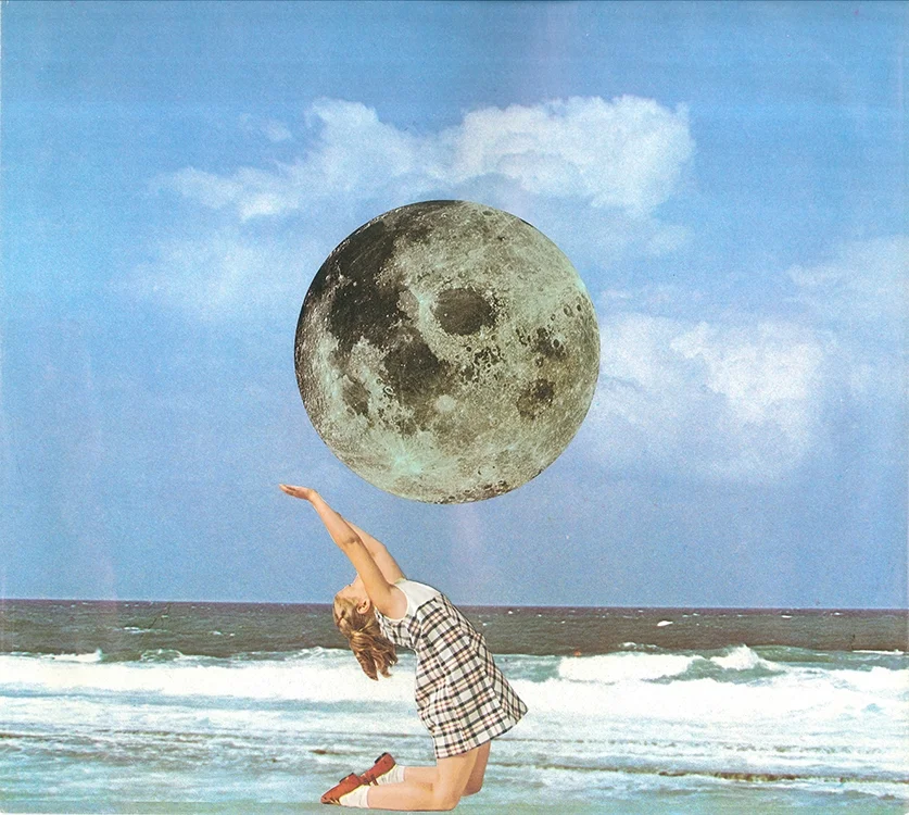 Little Luna at the Beach (Physical Collage - 2015)