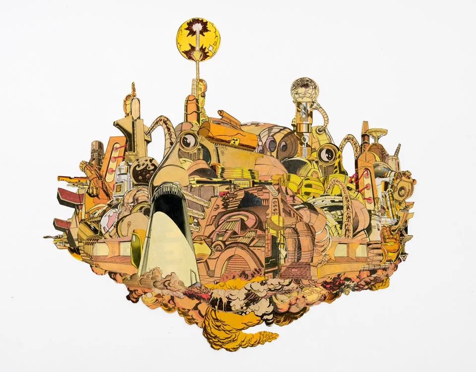 Gold Mega City (Analog Collage - 2016 -&nbsp;17.5" x 14")