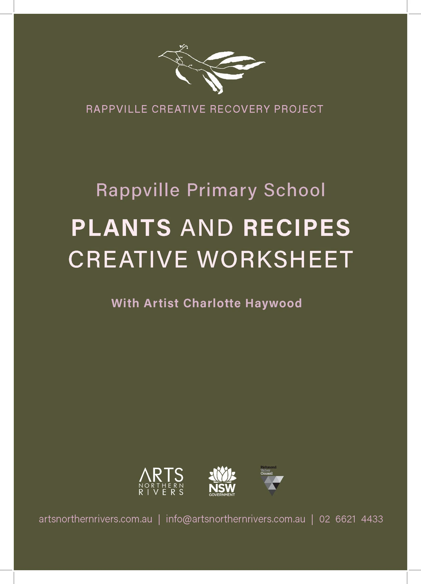 Plants + Recipes Creative worksheets for Rappville Primary