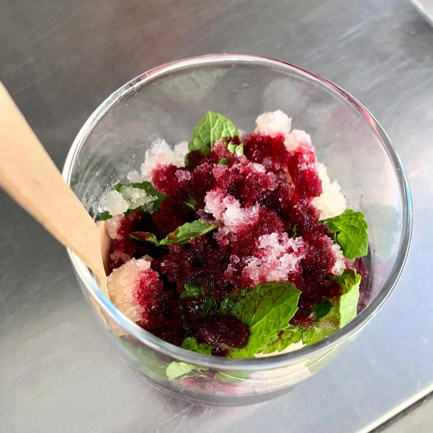 Mulberry Granita Experiment