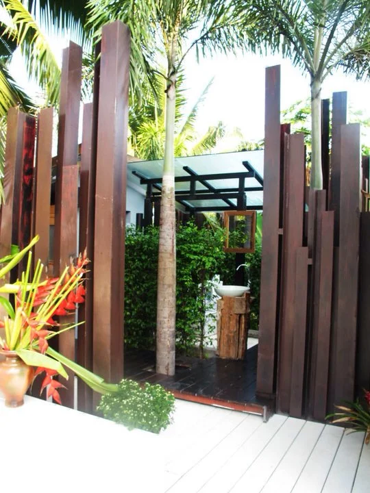 Outdoor shower and sauna