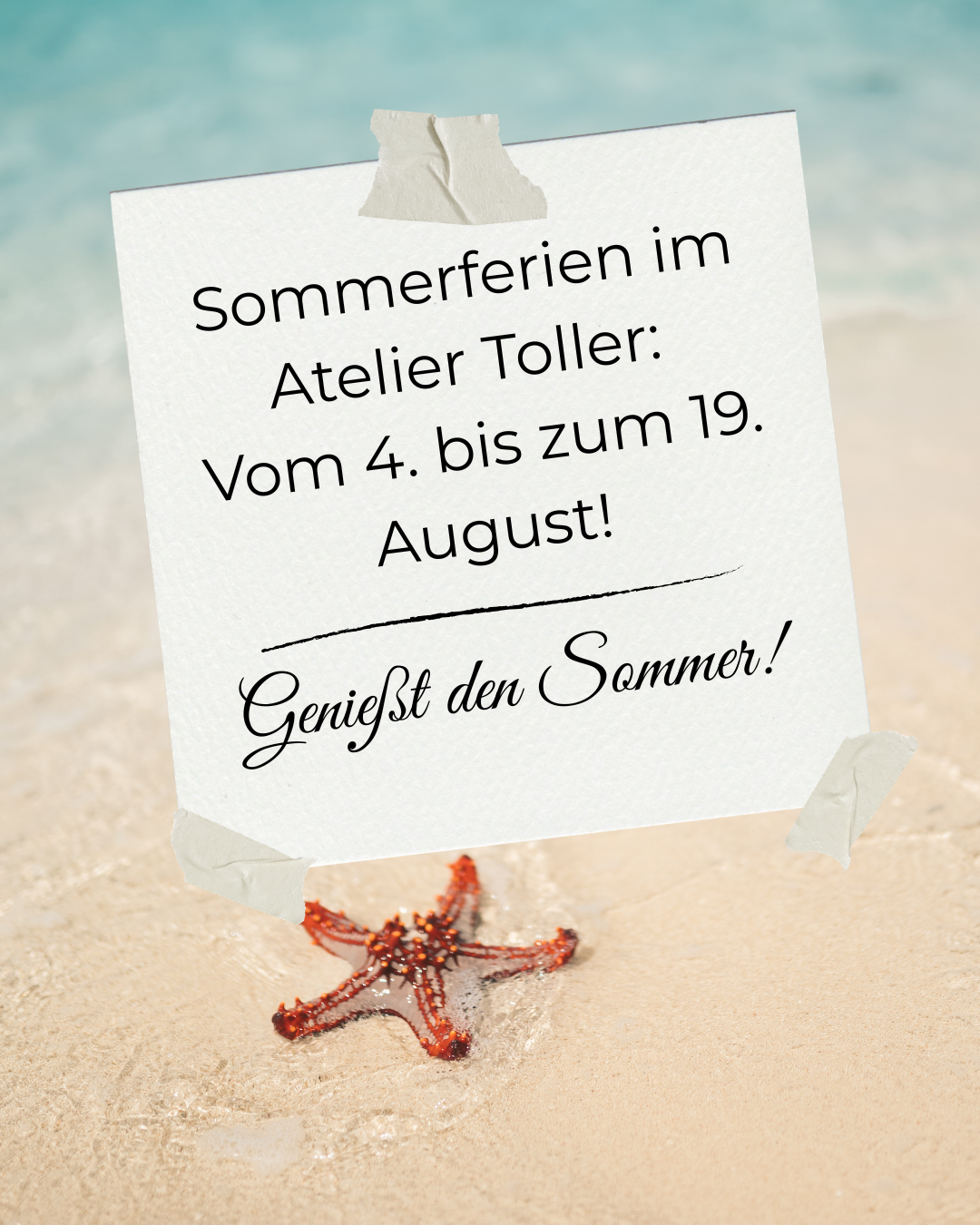 Blau und Beige Minimalistisch Einfach Schönen Urlaub WhatsApp-Karten.png