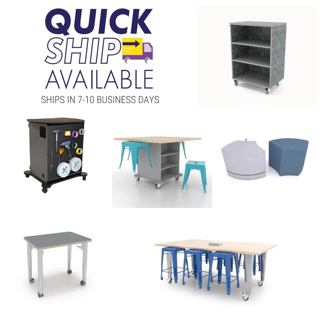 Quick Ship! Get all the fan favorites in 7-10 business days. From soft seating to ED Tables, CEF has a robust quick-ship program with multiple options and colors!