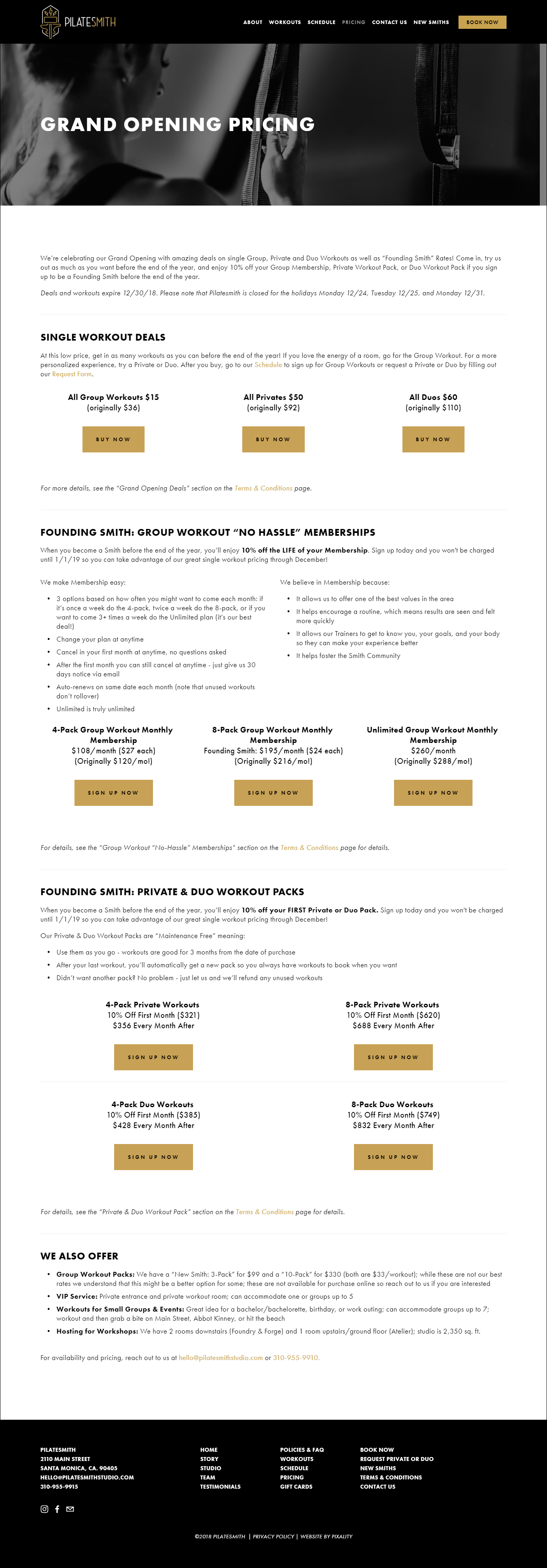 website design for yoga studio