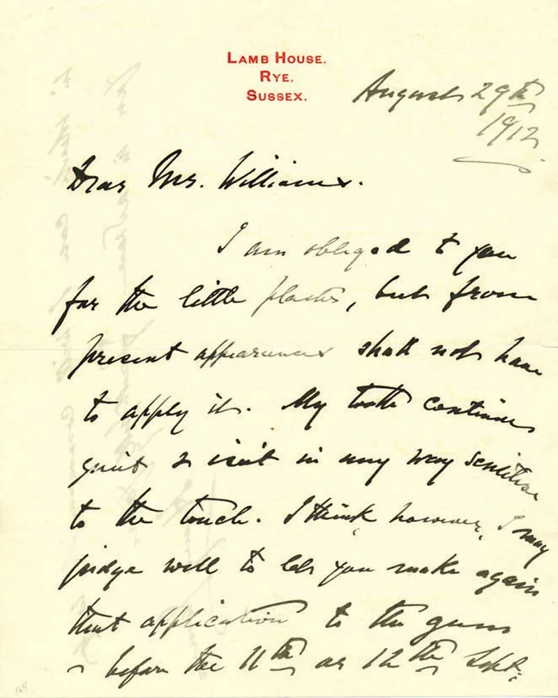 An old letter by Henry James