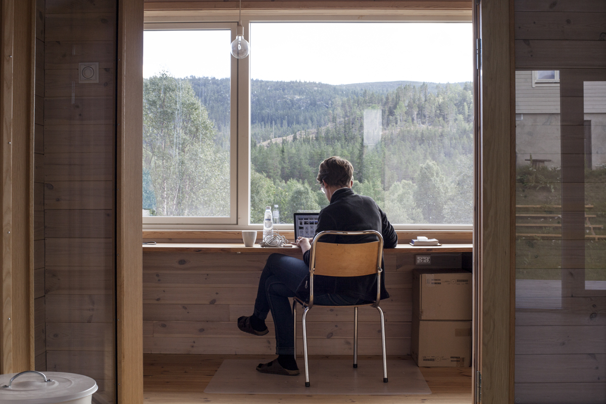Laura working with a view in our studio