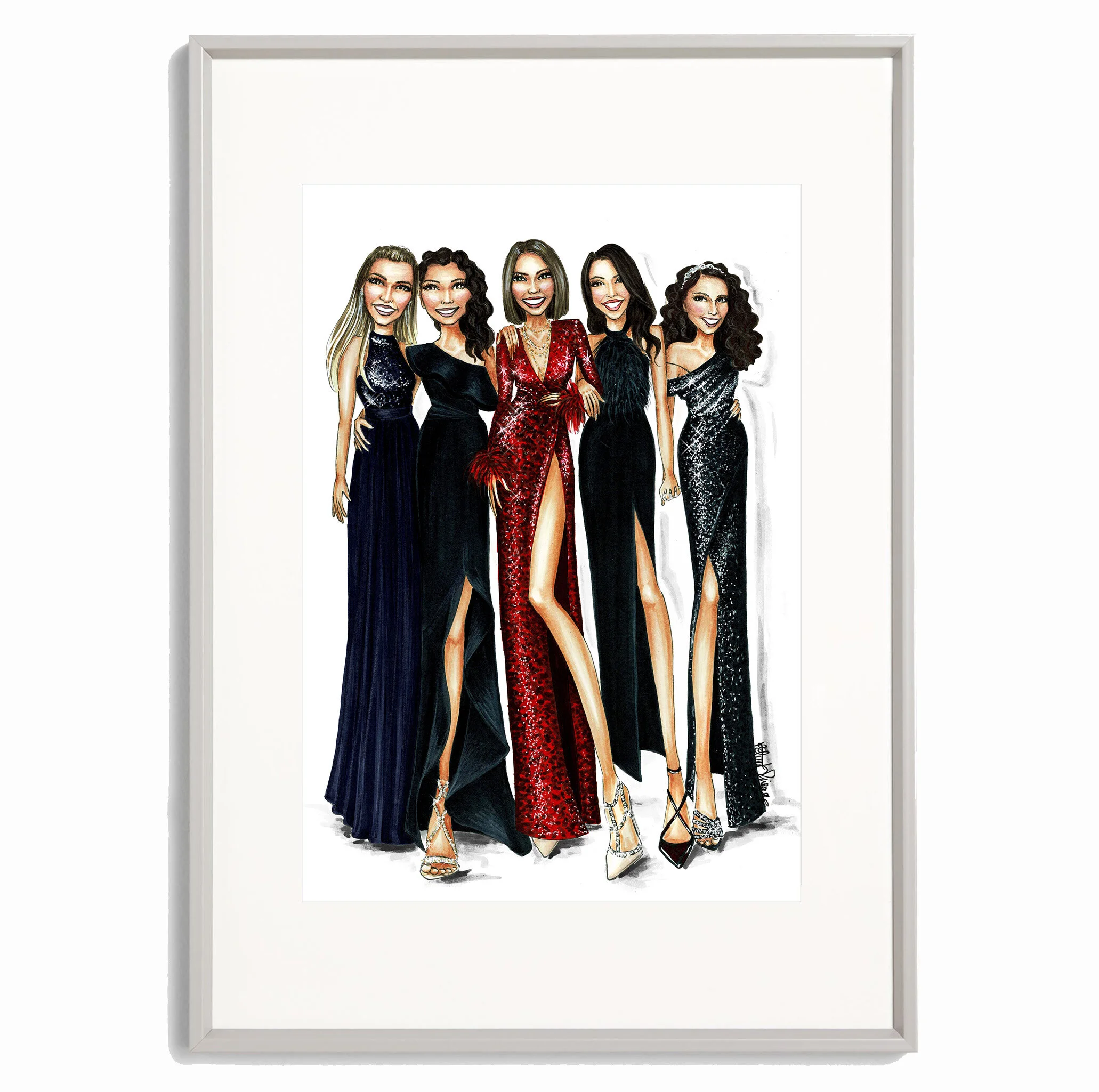 Custom 5-6 People illustration - Plain Background