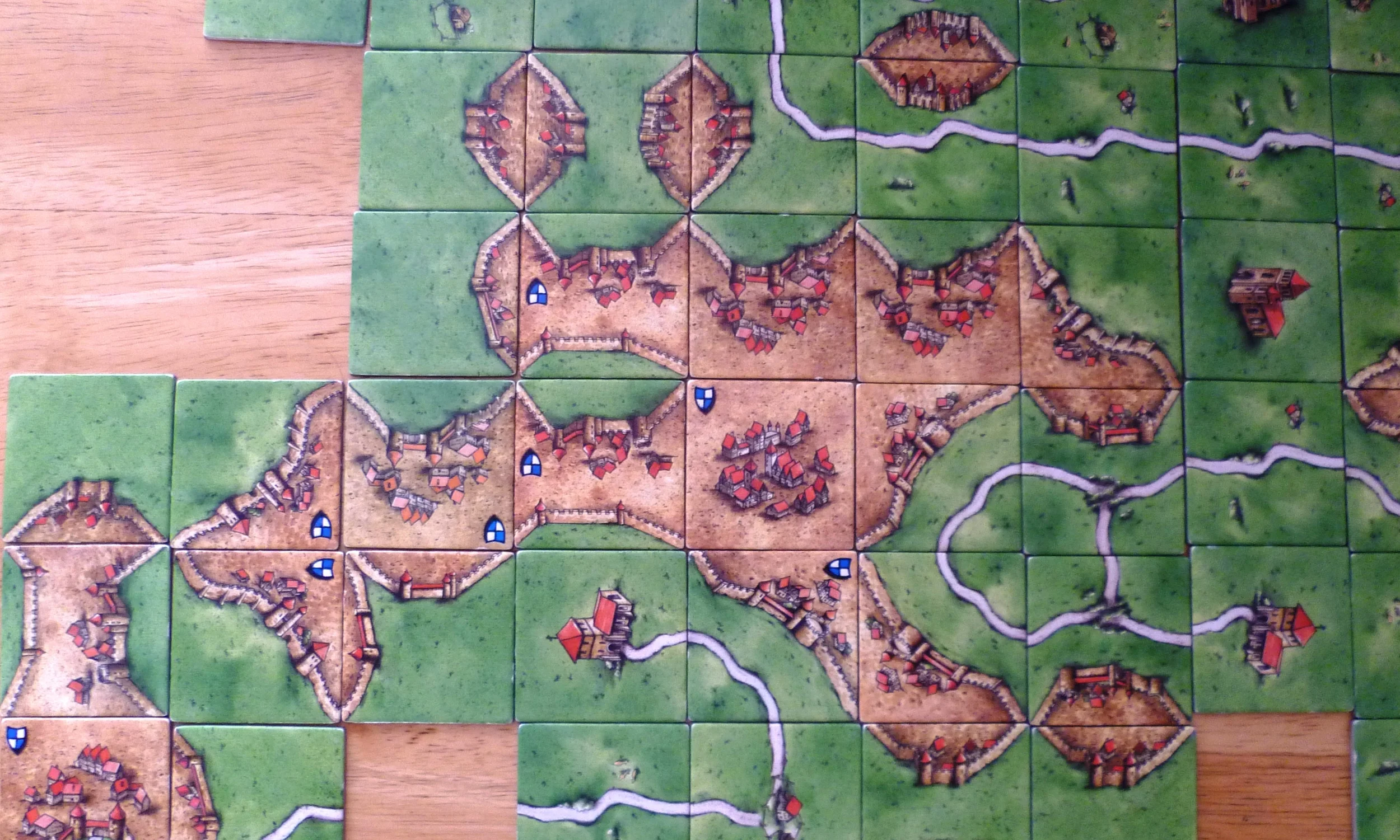 Part of the board at games end after scoring - Reds town eventually earned him 46 points