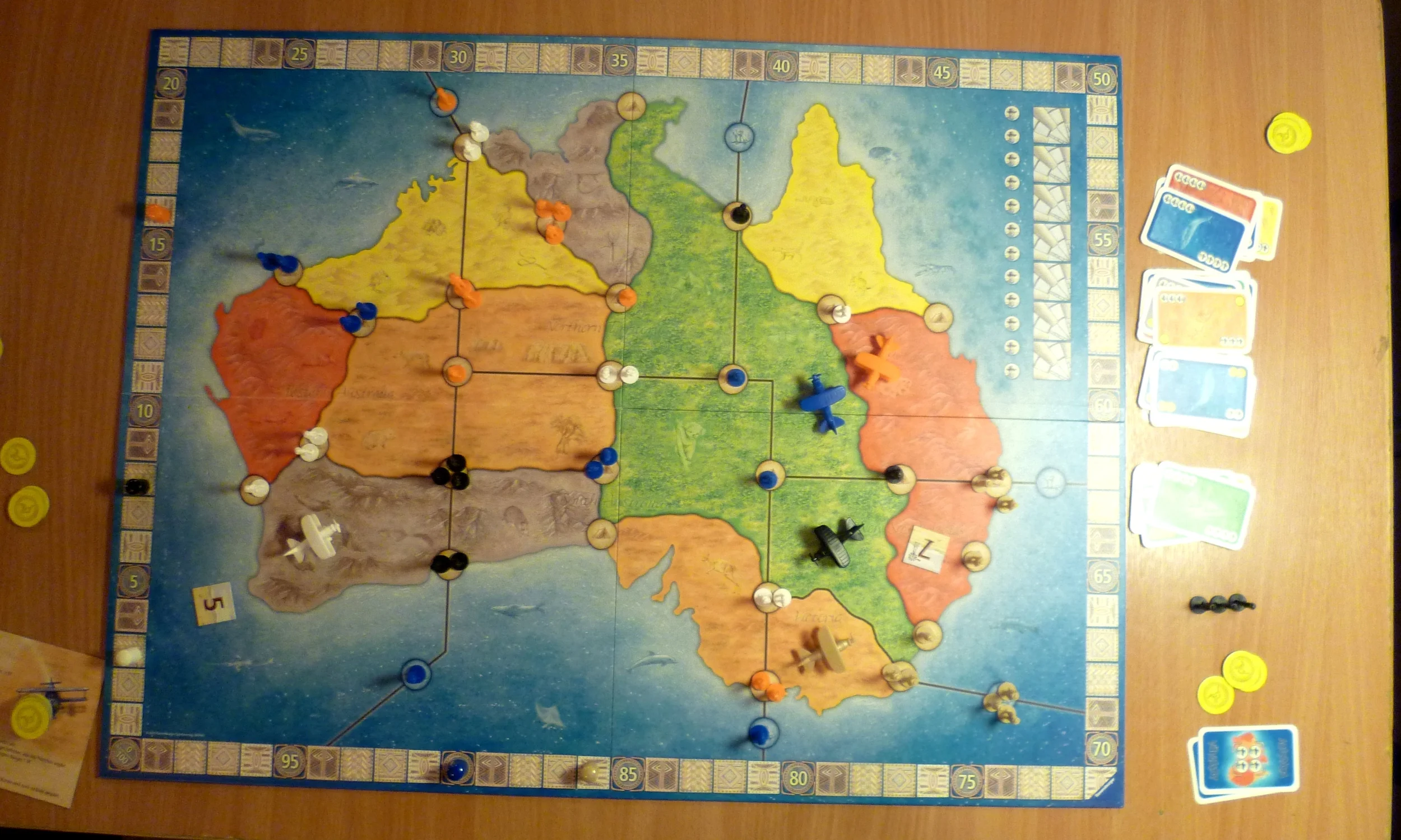 An aerial view of Australia at games end with Orange winning.