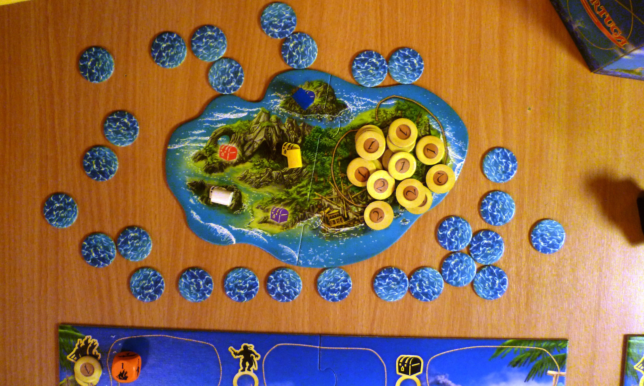 The Treasure and bonus chip island...some captains have already failed to keep hold of their chests...