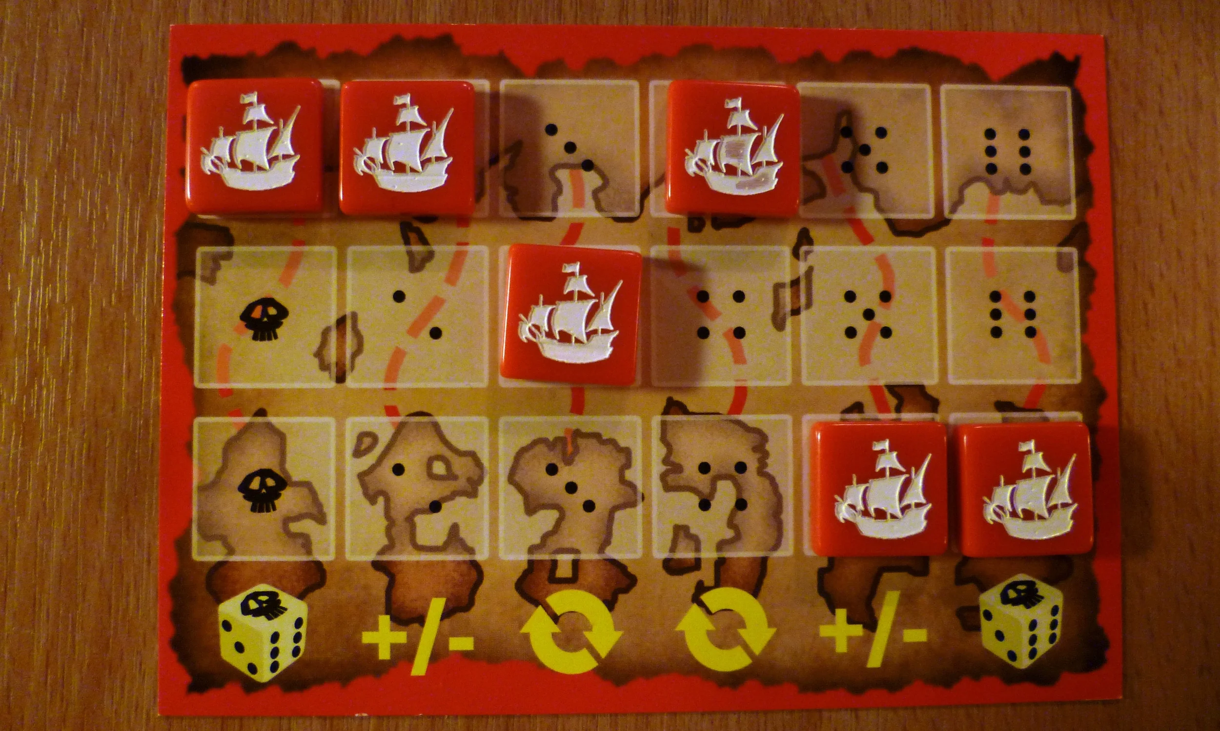 My player board showing I am allowed an extra dice to help me with my straights!