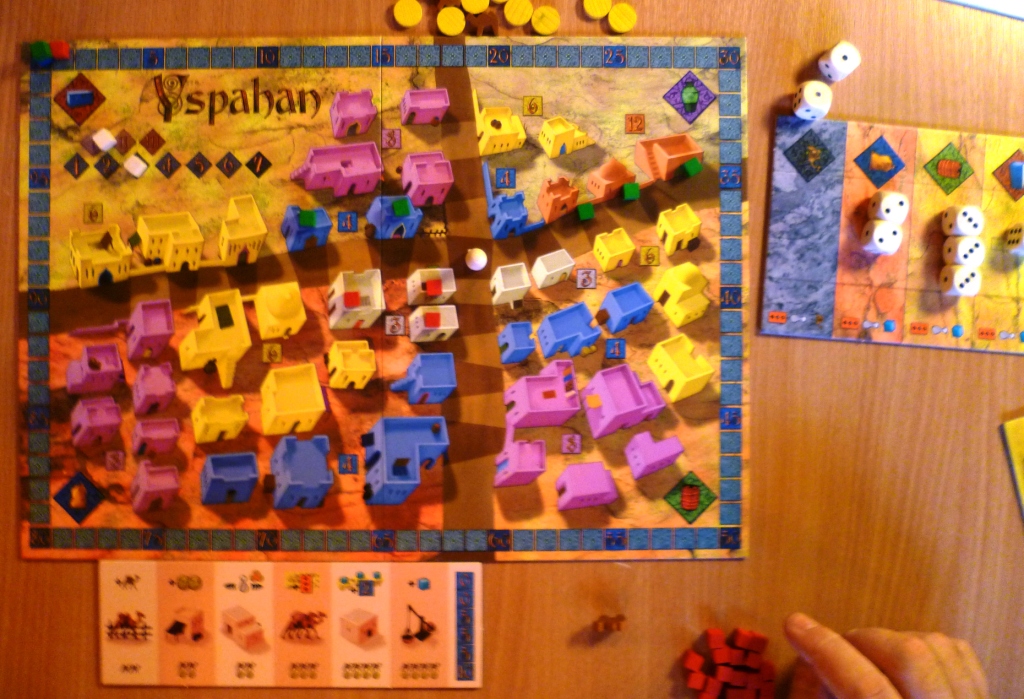 The main board for playing cubes to and a player board very early in the game