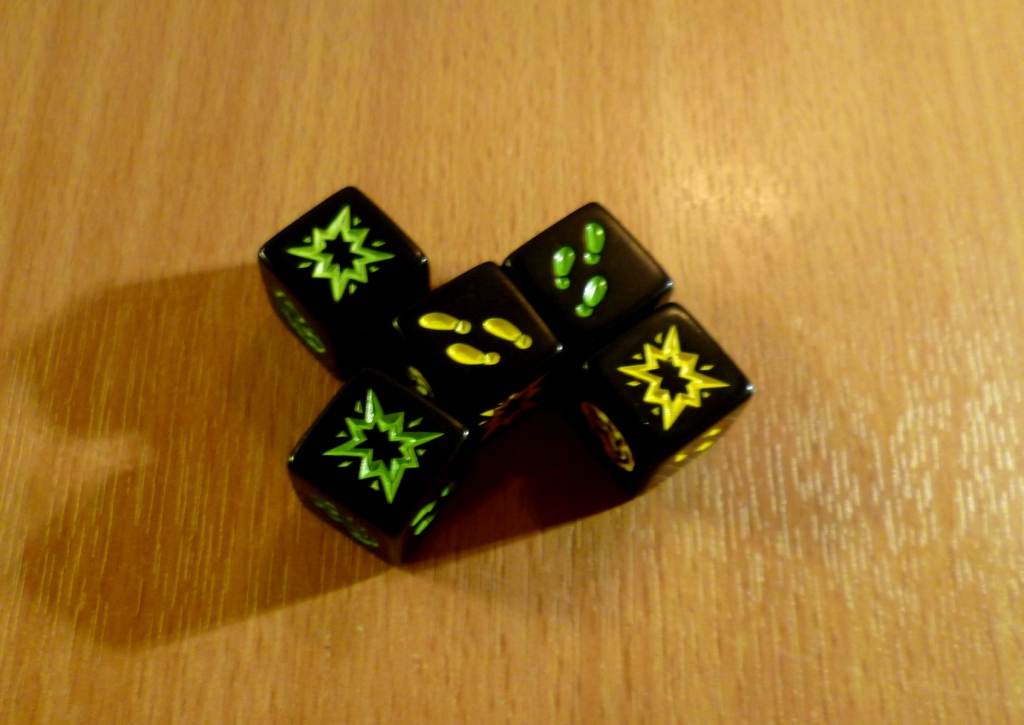 Zombie dice, shot down again and not a brain in sight