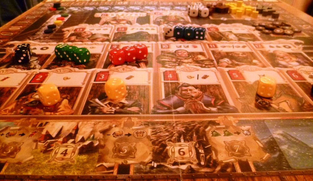 Yellow fortunate enough to place all three dice singly.