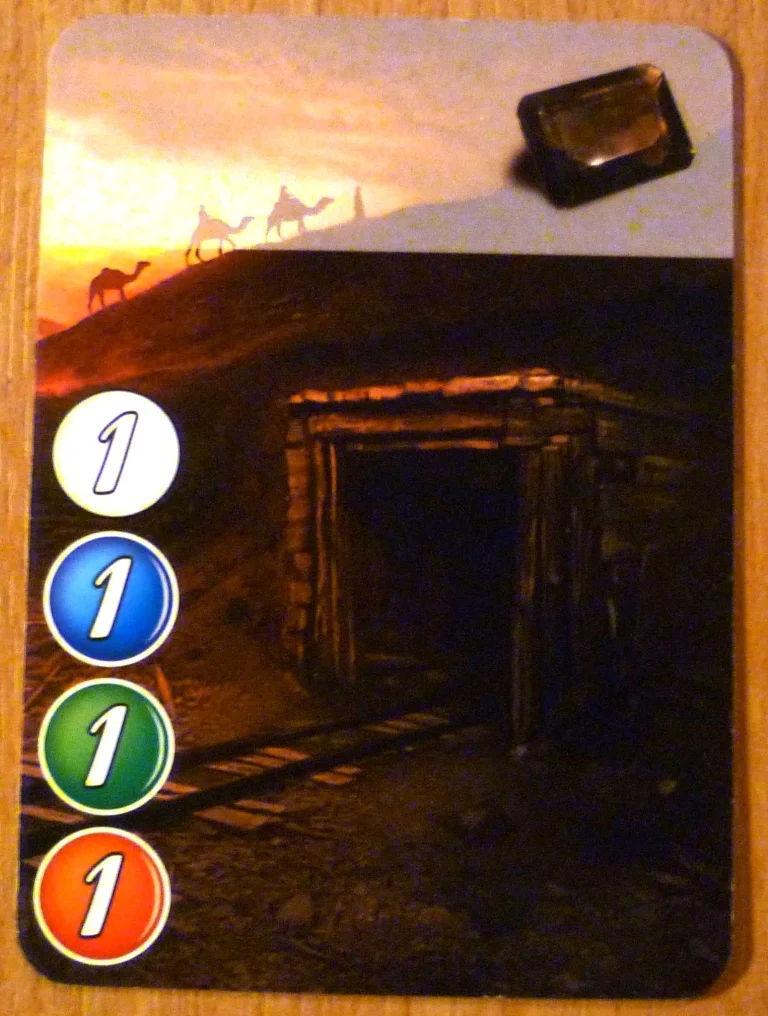 One of the cards in Splendor - this provides a single gem but no victory points.