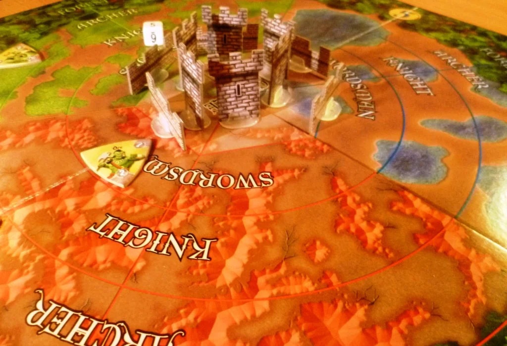 The Castle in the middle with the enemy zones shown surrounding it.