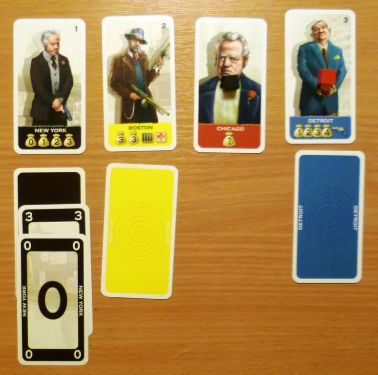 The layout part-way through a two player game