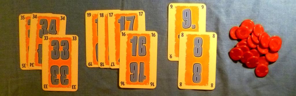 The winning hand in Geschenkt only the lower cards count negatively