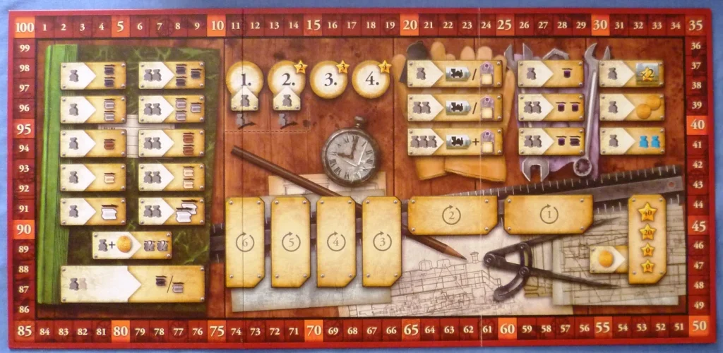 Game board with plenty of places to send workers.