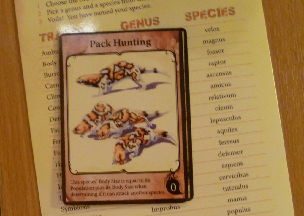 Evolution card