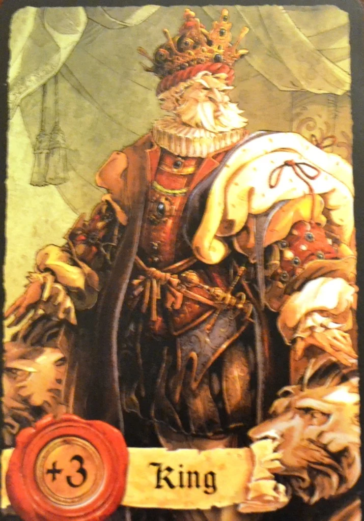 The King grabs 3 coins on his turn