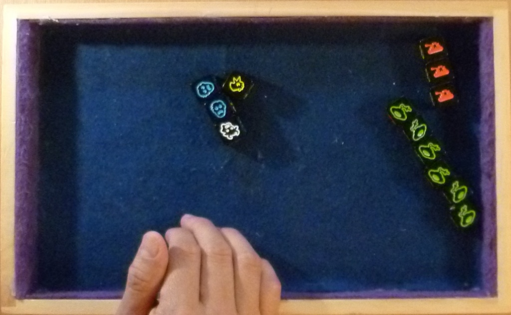 Special dice tray made available to us after the second dice juggling show.