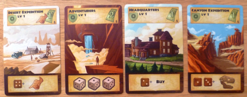 The start cards for each player which begins their personal display