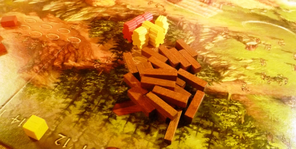 Workers at the wood pile