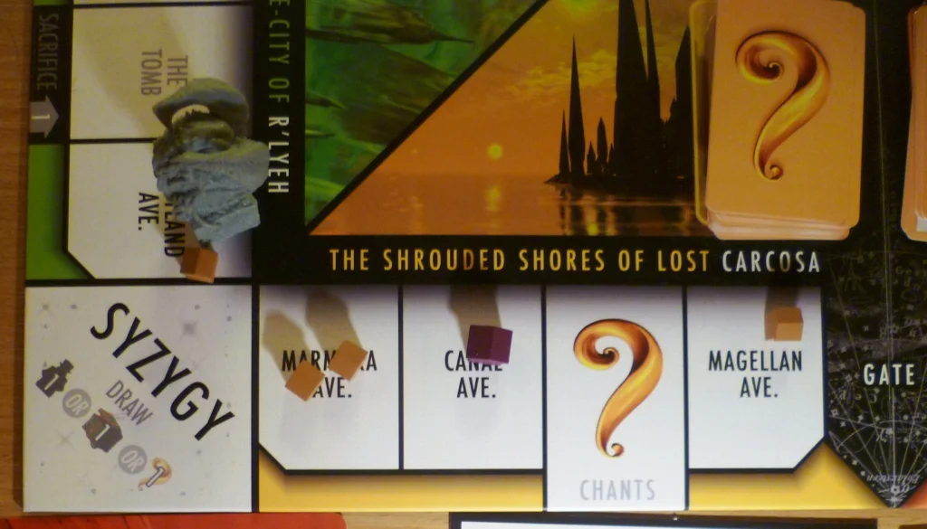 A corner of the gameboard