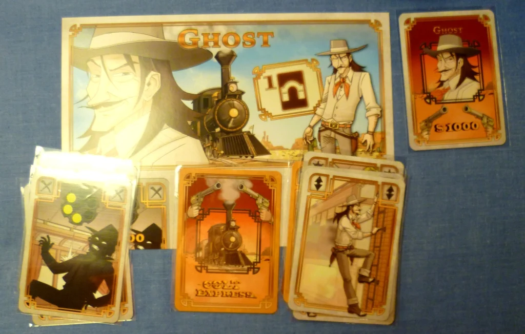My character sheet, I have 3 bullets left and my special ability is that my first card is placed face down