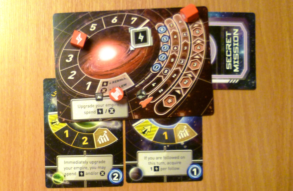 A players holding in Tiny Epic Galaxies