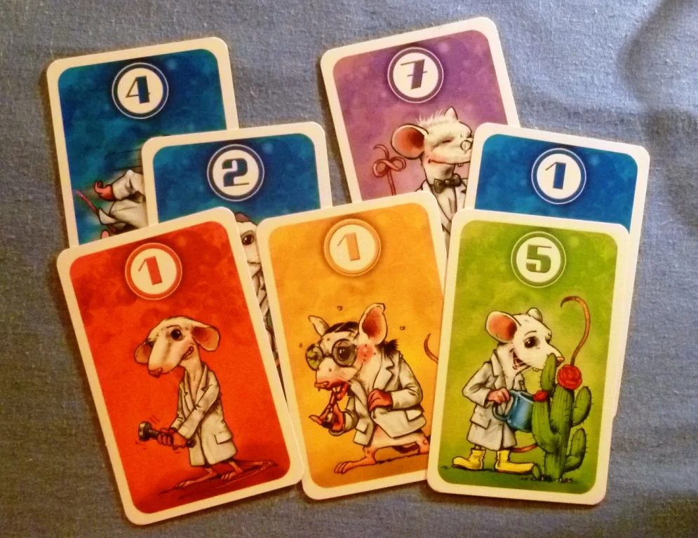 some of the cards in the deck only 5 are put out - 1 of each colour.