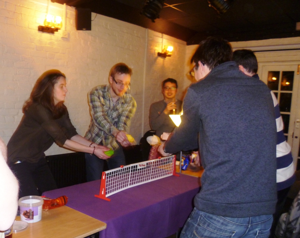 One of the more serious games played - Pig Pong