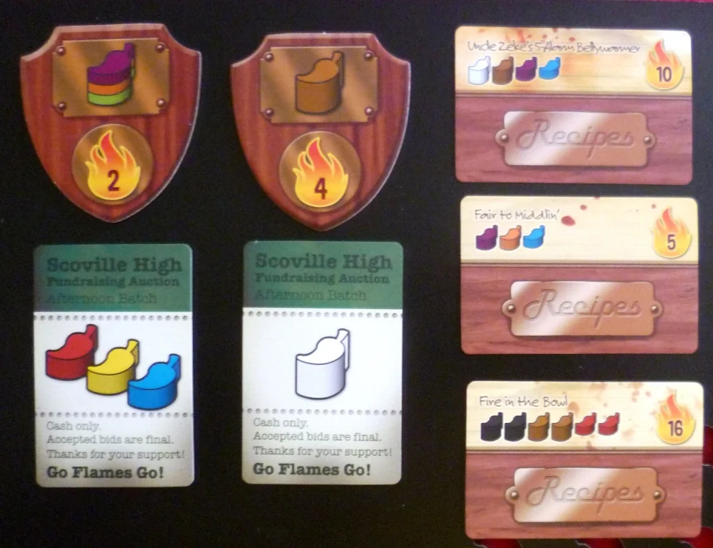 Some victory point cards and a couple of auction cards