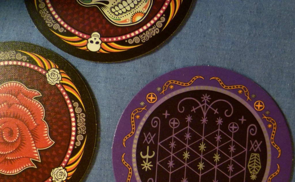 Skull discs - NOT Beer mats.