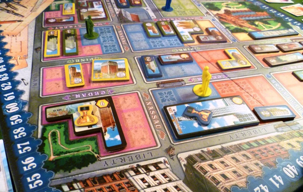 Part of the board mid-game