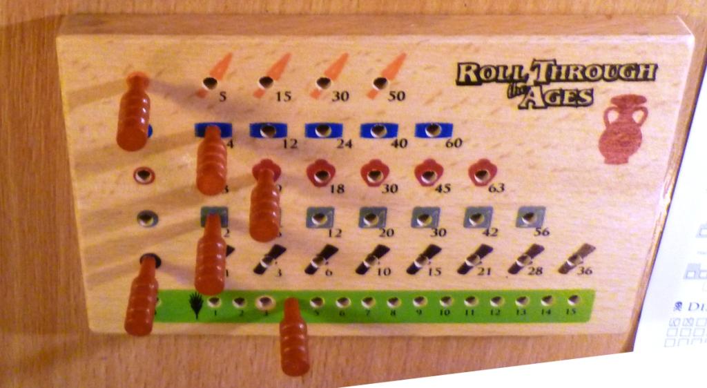Player board in Roll Through the Ages