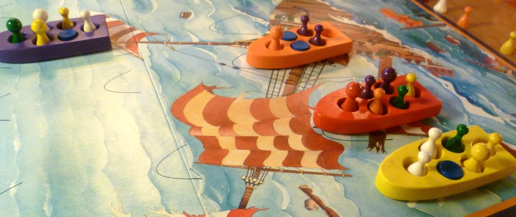 The purple boat heading for safety although it already has one leak, orange boat is looking desperate with 2 leaks and still at the start