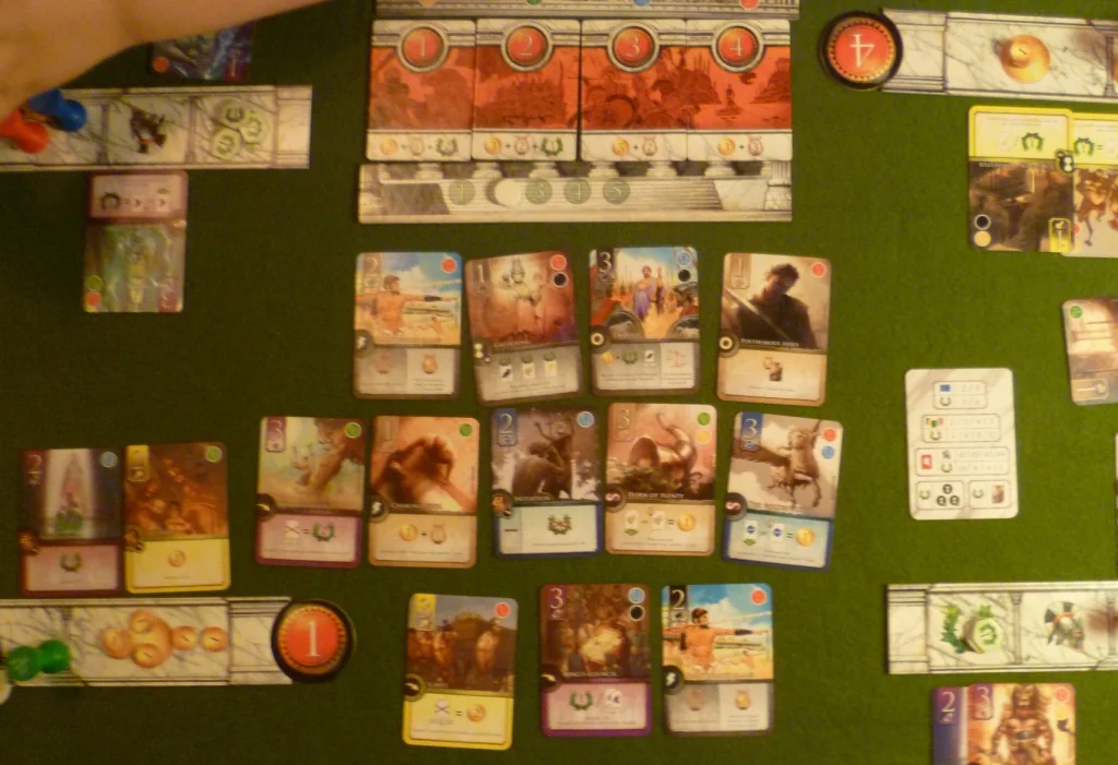The cards for taking in the central area