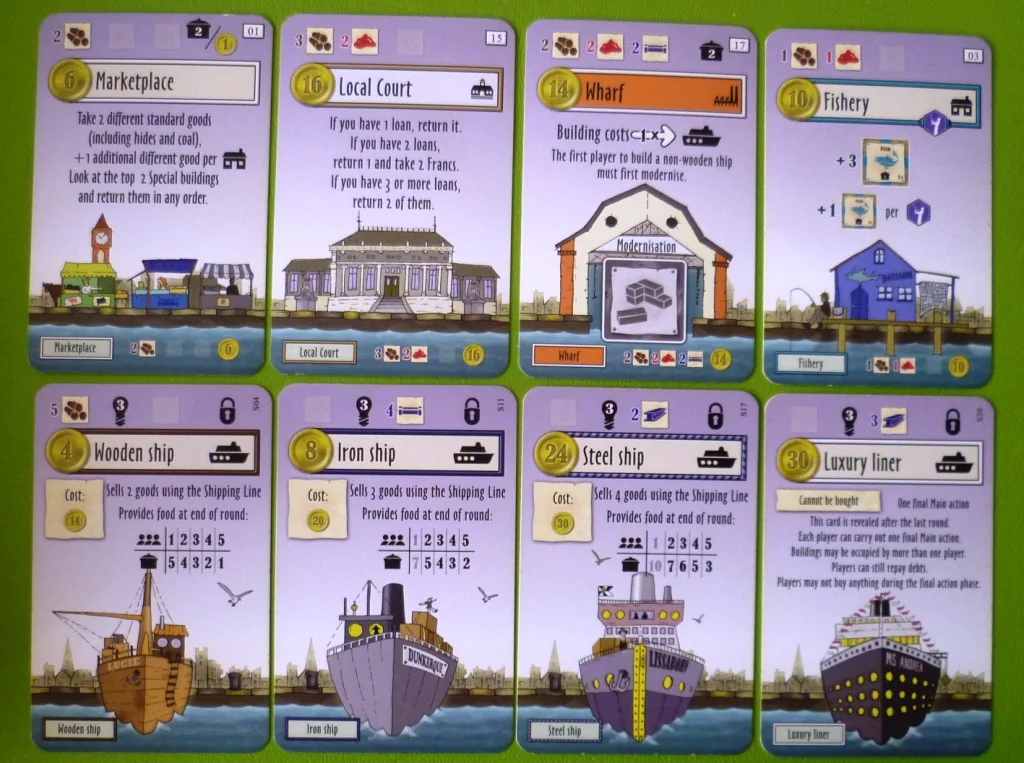 Examples of buildings and ships