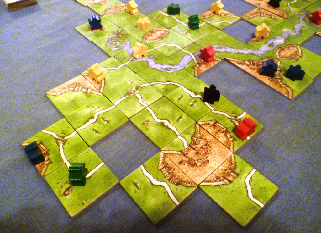 Our Carcassonne game in progress