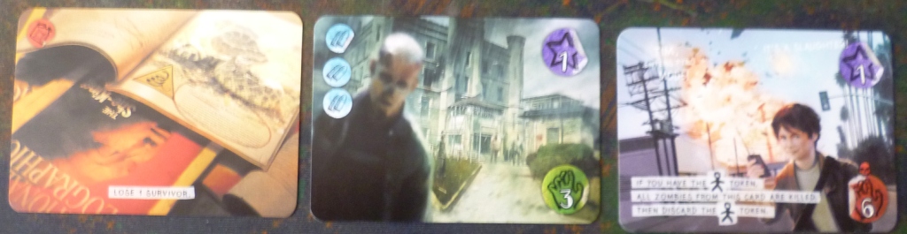 A card from each of he three deck parts - the deck 3 card can be overcome without a fight with the stick-man disc