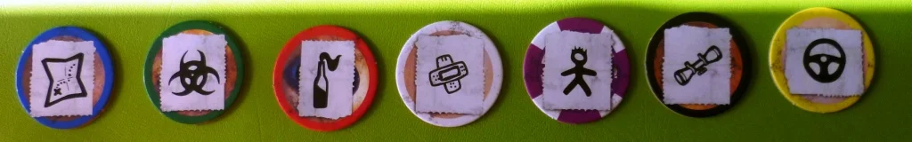 Discs which can be picked up in the game some are beneficial others are not