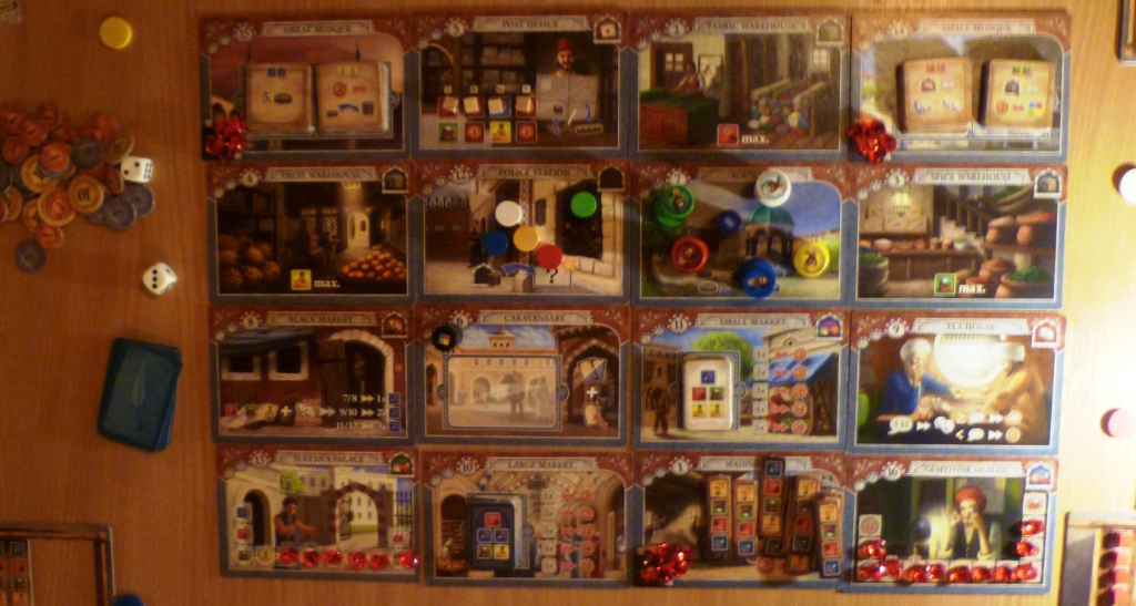 The game board in Istanbul is made up of 16 tiles