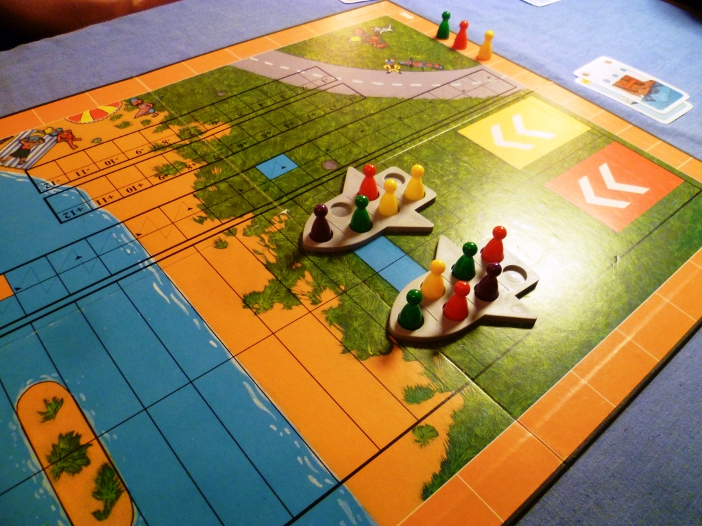 Jump, the planes edge forward, those that parachute nearest the sea (without going in it) score the most points