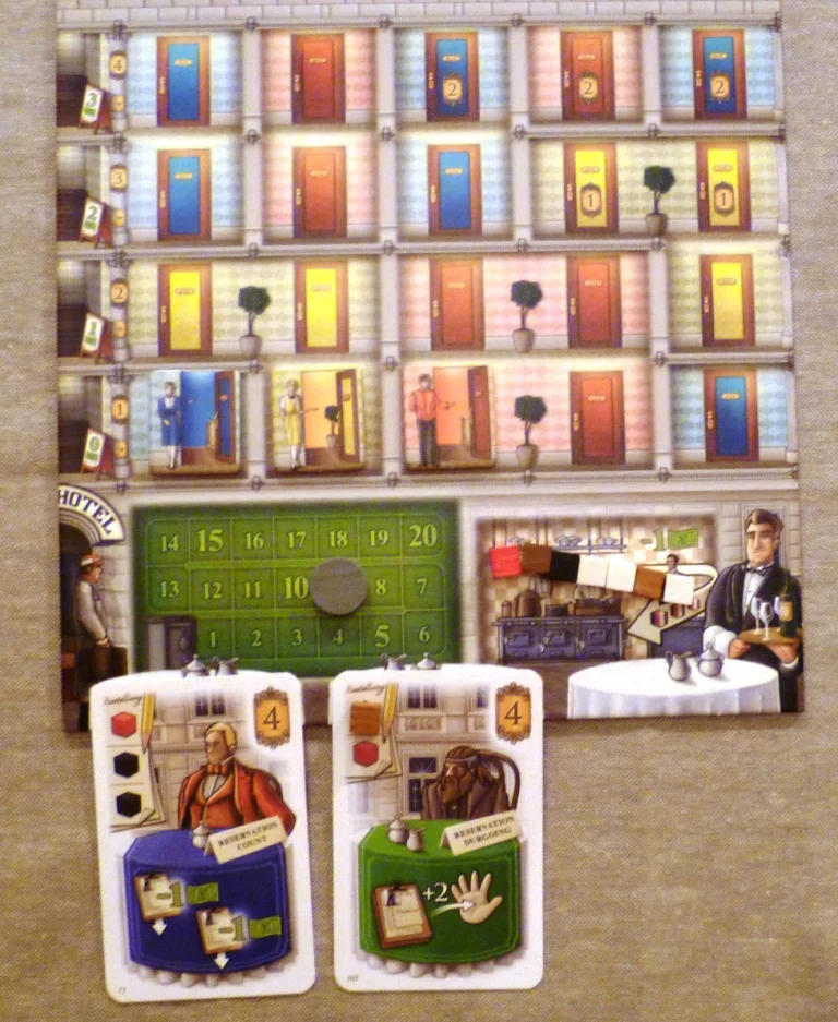 A player board from Grand Austria Hotel, this was the game I wanted to review but it is a big game, perhaps too big for me to do it justice here.