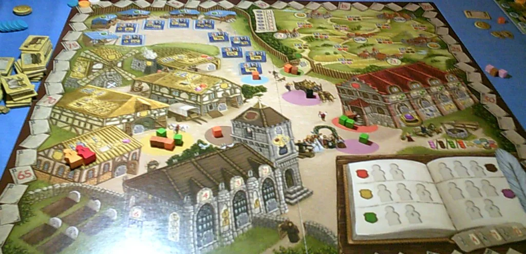Our board at the beginning of the game, we are light on black cubes as I did the cubes set-up incorrectly.